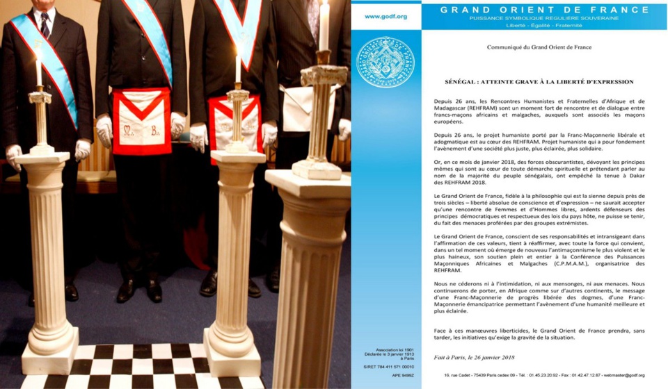 INTERDICTION DE LEUR RENCONTRE A DAKAR: les francs-maçons menacent le Sénégal INTERDICTION DE LEUR RENCONTRE A DAKAR: les francs-maçons menacent le Sénégal