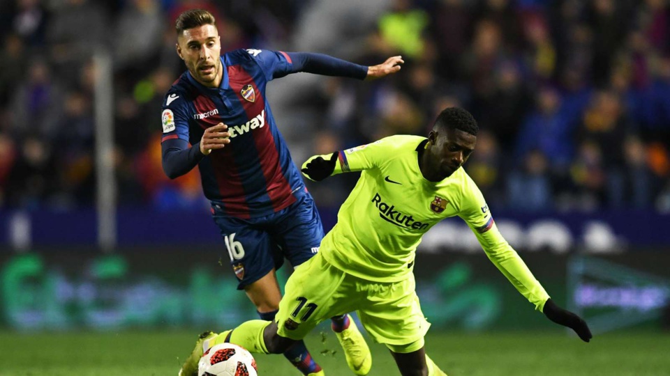 COPA DEL REY 1/8 DE FINALE ALLER  : Levante - Barça  2 - 1, un piètre Barça sans Messi trébuche en Coupe (match aller)