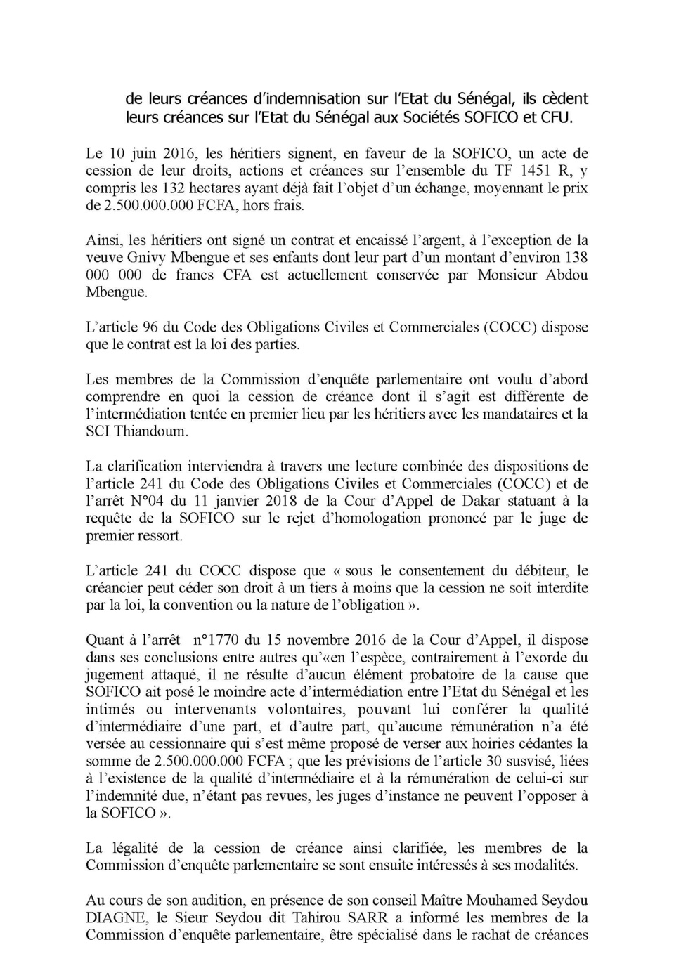 AFFAIRE DES 94 MILLIARDS : La Commission d'enquête parlementaire blanchit Mamour Diallo et enfonce Ousmane Sonko AFFAIRE DES 94 MILLIARDS : La Commission d'enquête parlementaire blanchit Mamour Diallo et enfonce Ousmane Sonko