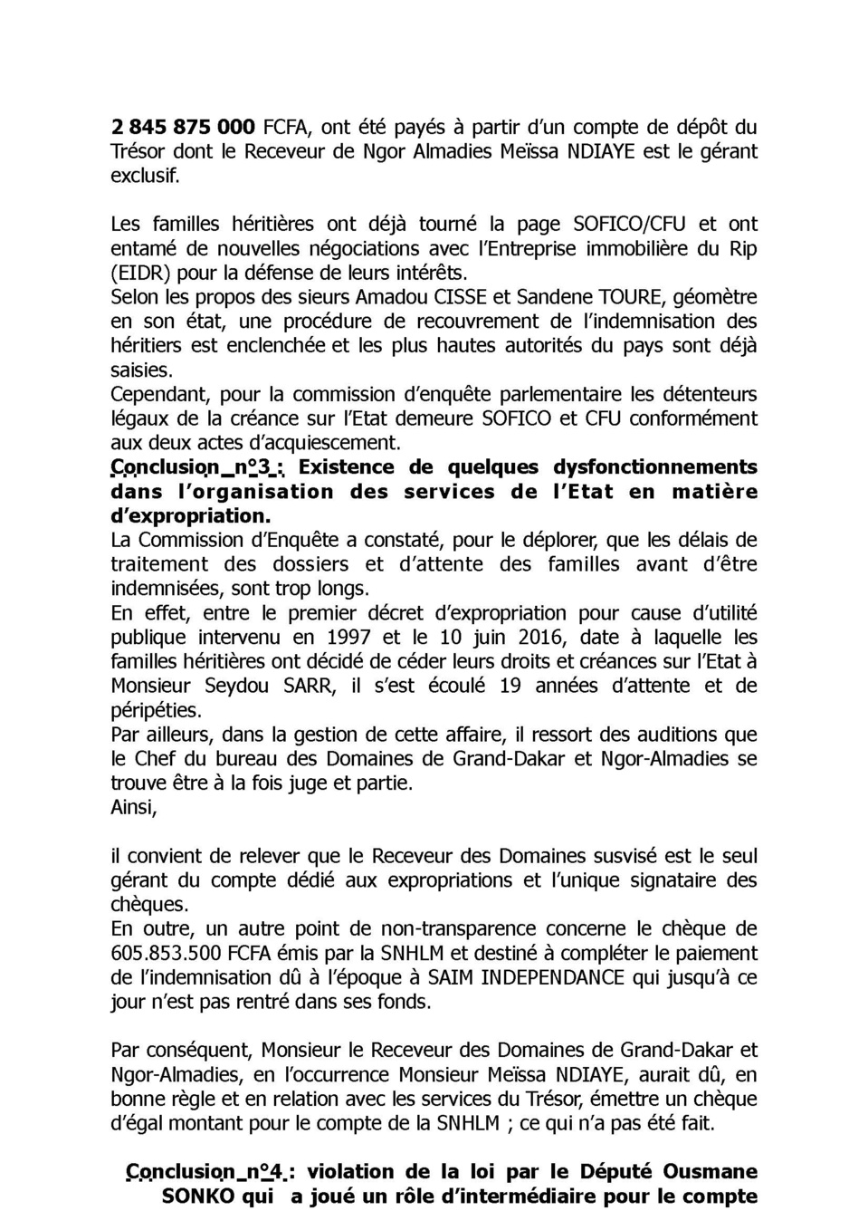 AFFAIRE DES 94 MILLIARDS : La Commission d'enquête parlementaire blanchit Mamour Diallo et enfonce Ousmane Sonko AFFAIRE DES 94 MILLIARDS : La Commission d'enquête parlementaire blanchit Mamour Diallo et enfonce Ousmane Sonko
