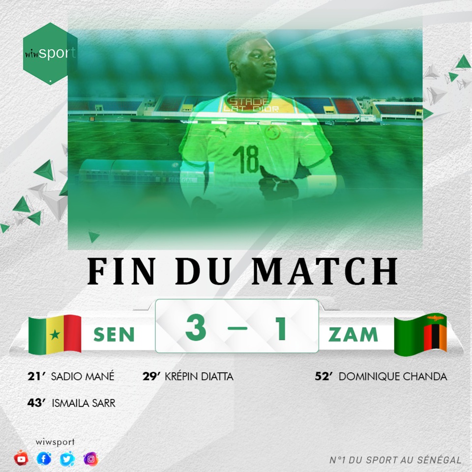 MATCH AMICAL INTERNATIONAL: SENEGAL -ZAMBIE 3-1 Ismaïla Sarr en feu, Sadio Mané marque sur penalty MATCH AMICAL INTERNATIONAL: SENEGAL -ZAMBIE 3-1 Ismaïla Sarr en feu, Sadio Mané marque sur penalty