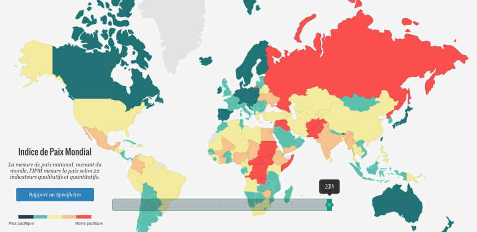 RAPPORT SUR LA PAIX DANS LE MONDE: Le Sénégal inclus dans la liste des pays «très positifs» Le Sénégal est dans la catégorie de pays où le niveau de la paix est classé «très positif». Ce classement est sorti de la nouvelle édition du Positive Peace RAPPORT SUR LA PAIX DANS LE MONDE: Le Sénégal inclus dans la liste des pays «très positifs» Le Sénégal est dans la catégorie de pays où le niveau de la paix est classé «très positif». Ce classement est sorti de la nouvelle édition du Positive Peace