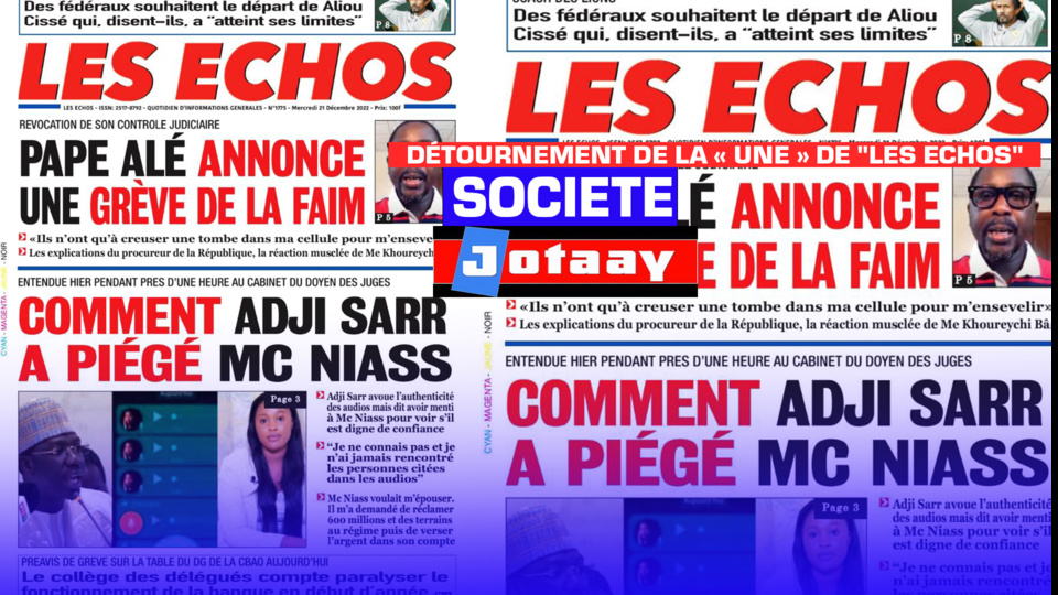 «Détournement de la Une de «Les Echos» hier, une plainte sera déposée auprès du procureur de la République