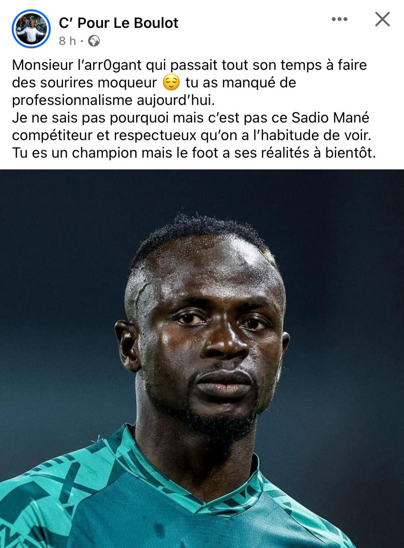 TRAITÉ D'«ARROGANT ET NON PROFESSIONNEL » PAR DES IVOIRIENS : Sadio Mané voit ses fans se rebeller pour le défendre