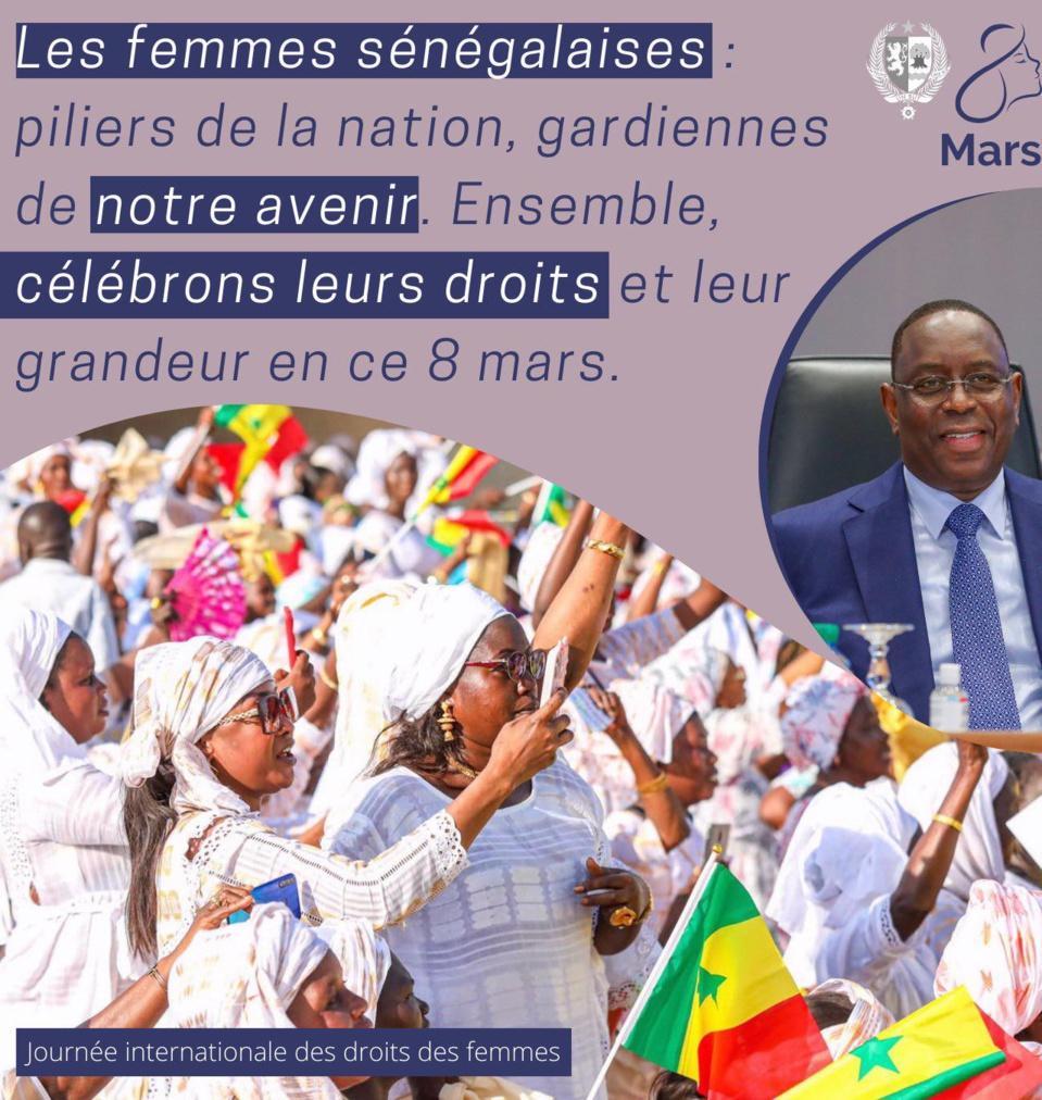 Macky salue la bravoure, la résilience des femmes et leur contribution inestimable Macky salue la bravoure, la résilience des femmes et leur contribution inestimable