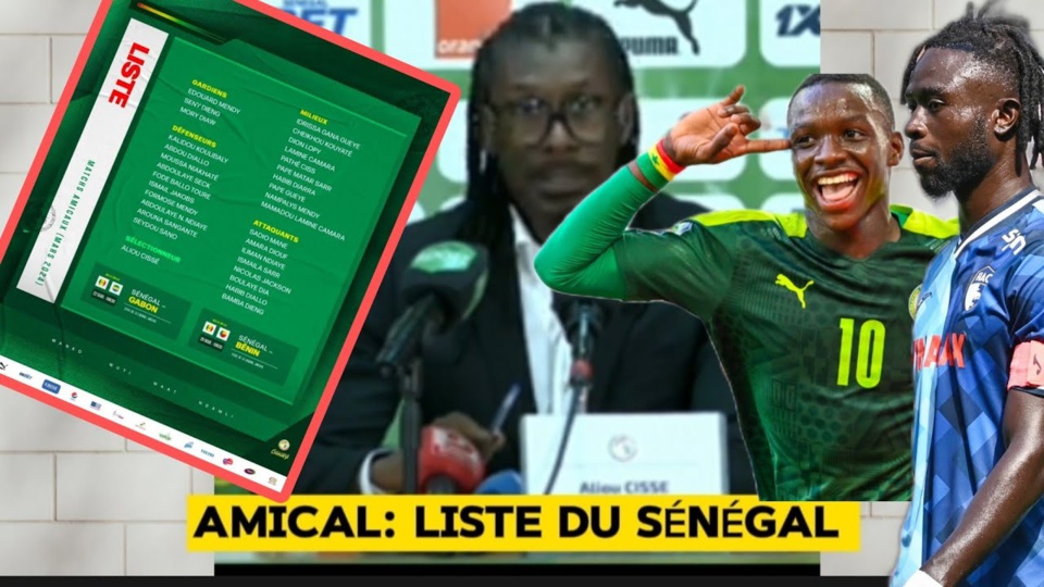 LISTE DES 31 LIONS POUR LES AMICAUX CONTRE LE GABON ET LE BÉNIN LES 22 ET 26 MARS : Abdoulaye Sanganté, Seydou Sano, Habib Diarra, Mamadou Lamine Camara et Amara Diouf intègrent la tanière LISTE DES 31 LIONS POUR LES AMICAUX CONTRE LE GABON ET LE BÉNIN LES 22 ET 26 MARS : Abdoulaye Sanganté, Seydou Sano, Habib Diarra, Mamadou Lamine Camara et Amara Diouf intègrent la tanière