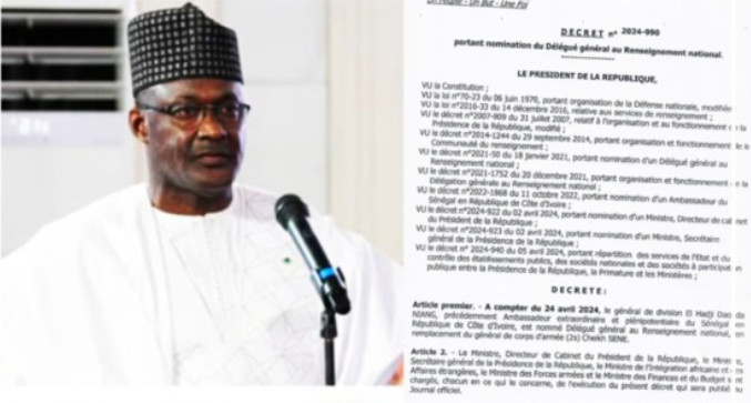 Direction Générale au Renseignement National (DGRN) : El Hadj Daouda Niang nommé