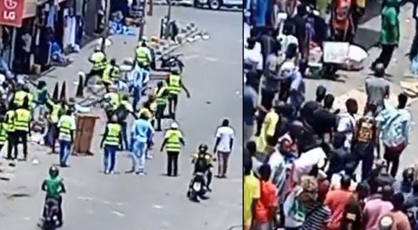 Affrontements dans la rue à sandaga