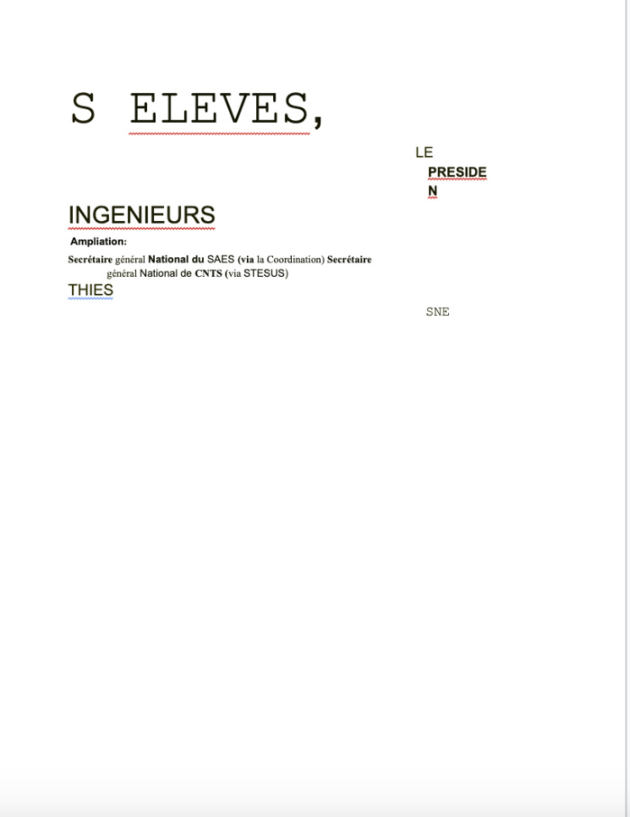 Absence de budget pour le fonctionnement de l'ENSA Thiès: l'intersyndicale décrète ce mardi un débrayage et un arrêt des activités administratives...