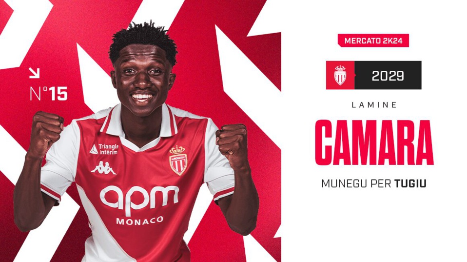 POUR 13,5 MILLIONS D'EUROS : L’AS Monaco s’offre Lamine Camara jusqu'en 2029 POUR 13,5 MILLIONS D'EUROS : L’AS Monaco s’offre Lamine Camara jusqu'en 2029