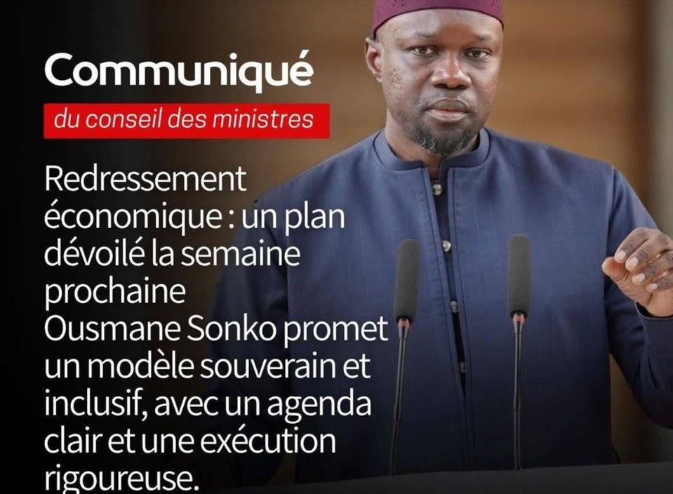 PLAN DE REDRESSEMENT ECONOMIQUE Ousmane Sonko donne rendez-vous au peuple le 1er août PLAN DE REDRESSEMENT ECONOMIQUE Ousmane Sonko donne rendez-vous au peuple le 1er août