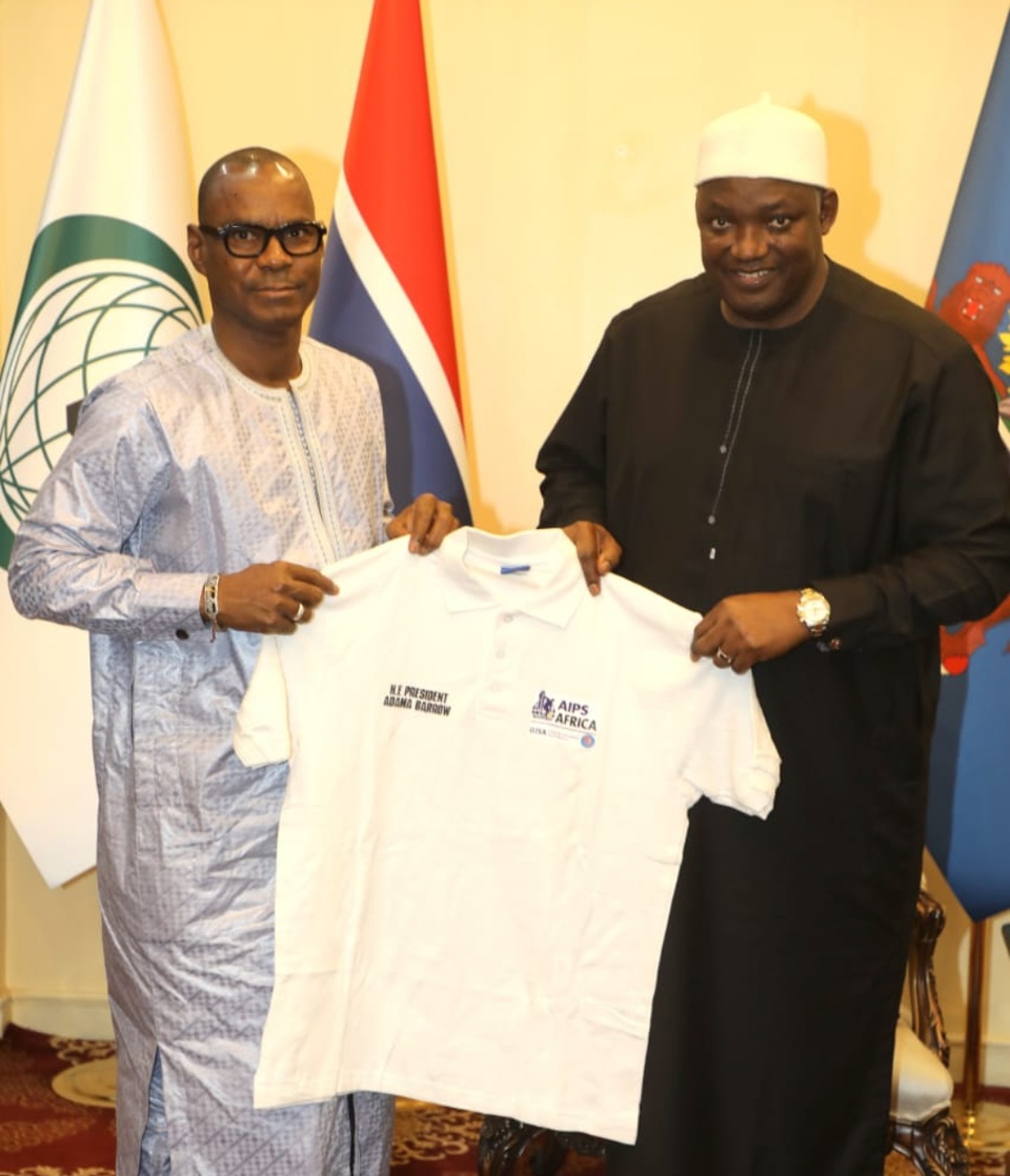 VISITE DE TRAVAIL DE ABDOULAYE THIAM PRESIDENT DE L’AIPS/AFRIQUE EN GAMBIE : Banjul prêt à accueillir la presse sportive africaine