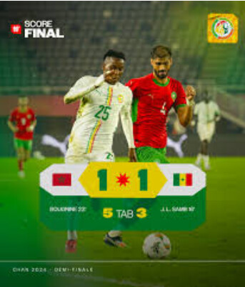 DEMI-FINALE DU CHAN :  Le Sénégal s’incline aux tirs au but face au Maroc (1-1,Tab 5-3)