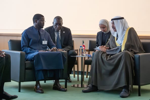 Le PR Diomaye avec Son Altesse Cheikh Sabah al-khaled al-Sabah, prince héritier du Koweït.