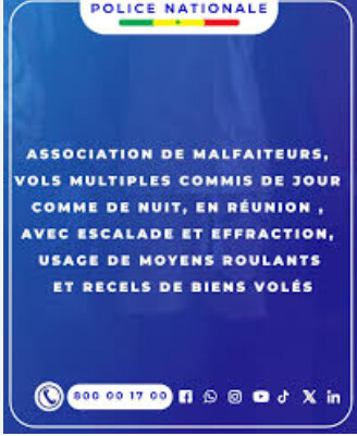 Vols multiples, association de malfaiteurs : La Police de Dieuppeul arrête 4 personnes