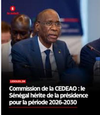 Le Sénégal : président de la commission économique de la Cedeao pour la période 2026-2030