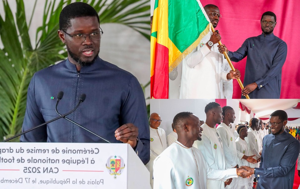 REMISE DU DRAPEAU AUX LIONS EN PARTANCE POUR LA CAN : Le Président Diomaye Faye lance les Lions à la conquête de la deuxième étoile REMISE DU DRAPEAU AUX LIONS EN PARTANCE POUR LA CAN : Le Président Diomaye Faye lance les Lions à la conquête de la deuxième étoile