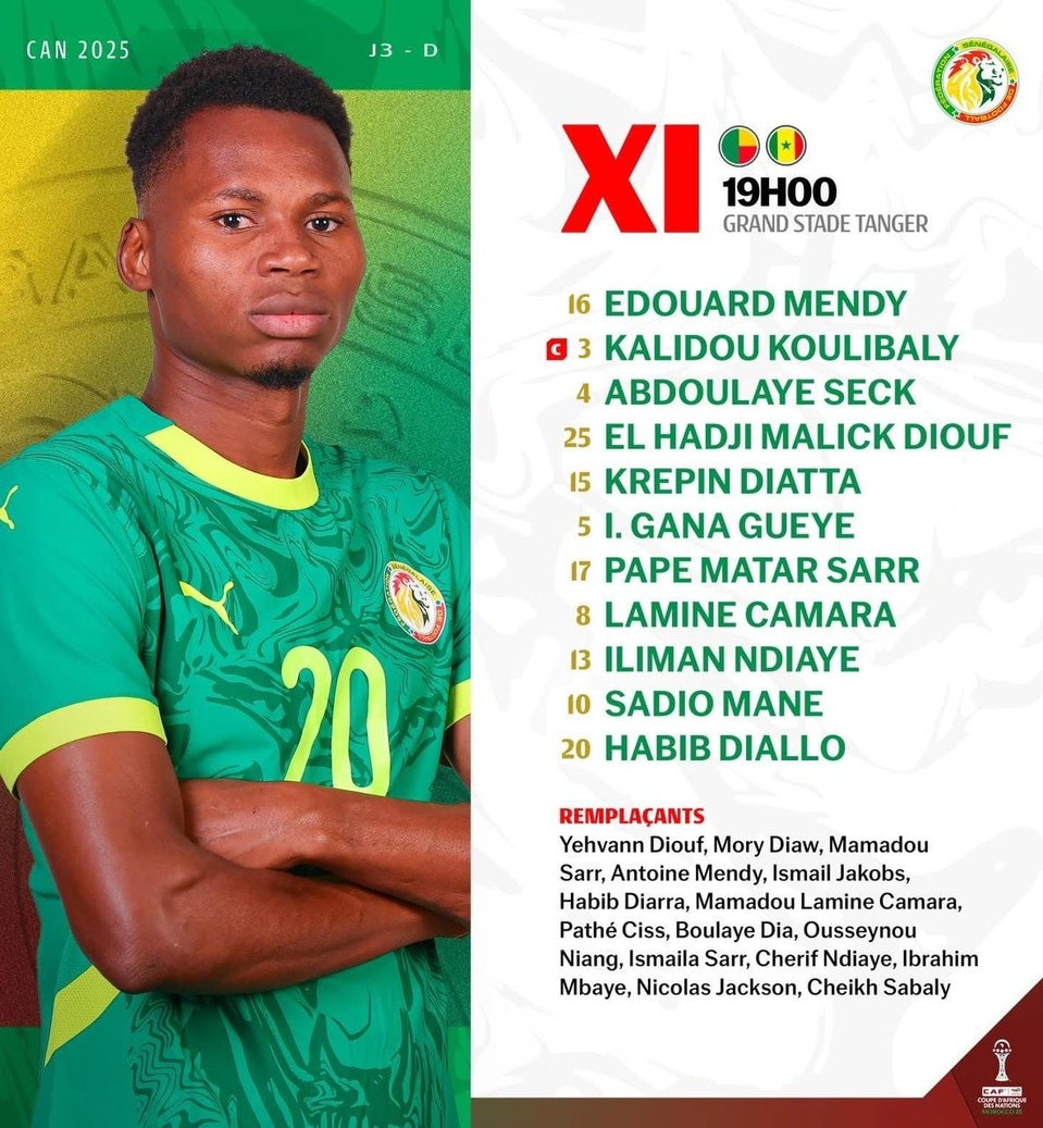 la composition officielle de Pape Thiaw la composition officielle de Pape Thiaw