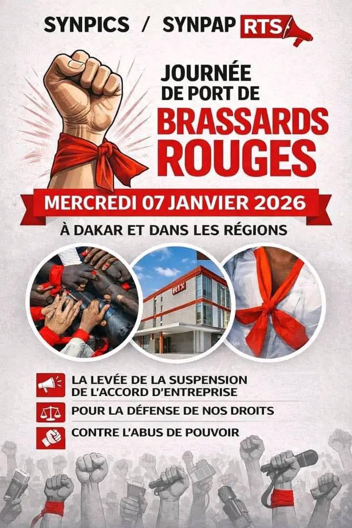 Rts Dakar et régions : journée de port de brassards rouges demain