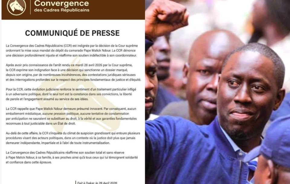 Décision d'envoyer Pape Malick Ndour en prison : ses camarades de la Ccr dénoncent Décision d'envoyer Pape Malick Ndour en prison : ses camarades de la Ccr dénoncent