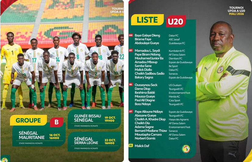 TOURNOI UFOA A U20 (MALI 2026) : Malick Daf dévoile sa liste avec un commando à forte consonance locale
