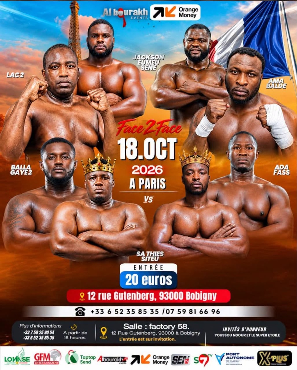 L'ARENE S'ACTIVE : SA THIAIS-SITEU (COMBAT ROYAL), LAC 2-AMA BALDE, BALLA GAYE-ADA FASS ET JACKSON EUMEU SENE : Le premier face-à-face d'Al Bourakh Events prêt à embraser Paris ce 18 octobre L'ARENE S'ACTIVE : SA THIAIS-SITEU (COMBAT ROYAL), LAC 2-AMA BALDE, BALLA GAYE-ADA FASS ET JACKSON EUMEU SENE : Le premier face-à-face d'Al Bourakh Events prêt à embraser Paris ce 18 octobre