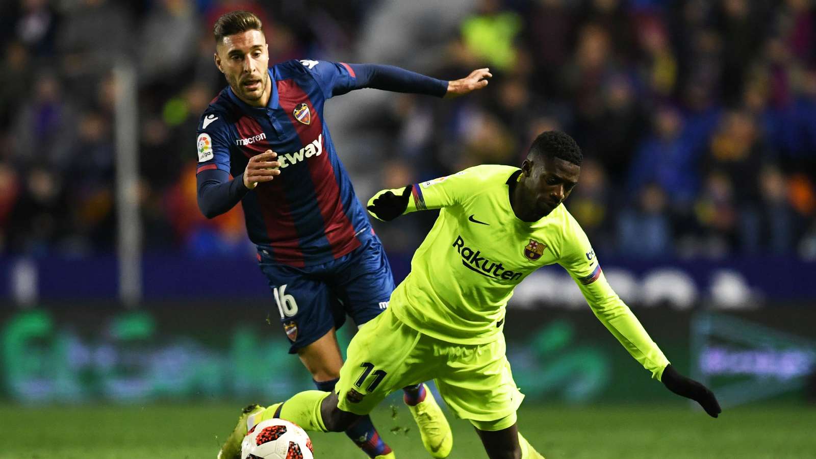 COPA DEL REY 1/8 DE FINALE ALLER  : Levante - Barça  2 - 1, un piètre Barça sans Messi trébuche en Coupe (match aller)