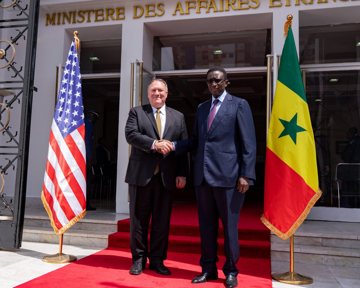 VISITE DU SECRÉTAIRE D'ÉTAT AMÉRICAIN AU SÉNÉGAL: Mike Pompeo reste prudent sur la présence américaine en Afrique, Amadou Ba annonce un Compact de 550 milliards F Cfa