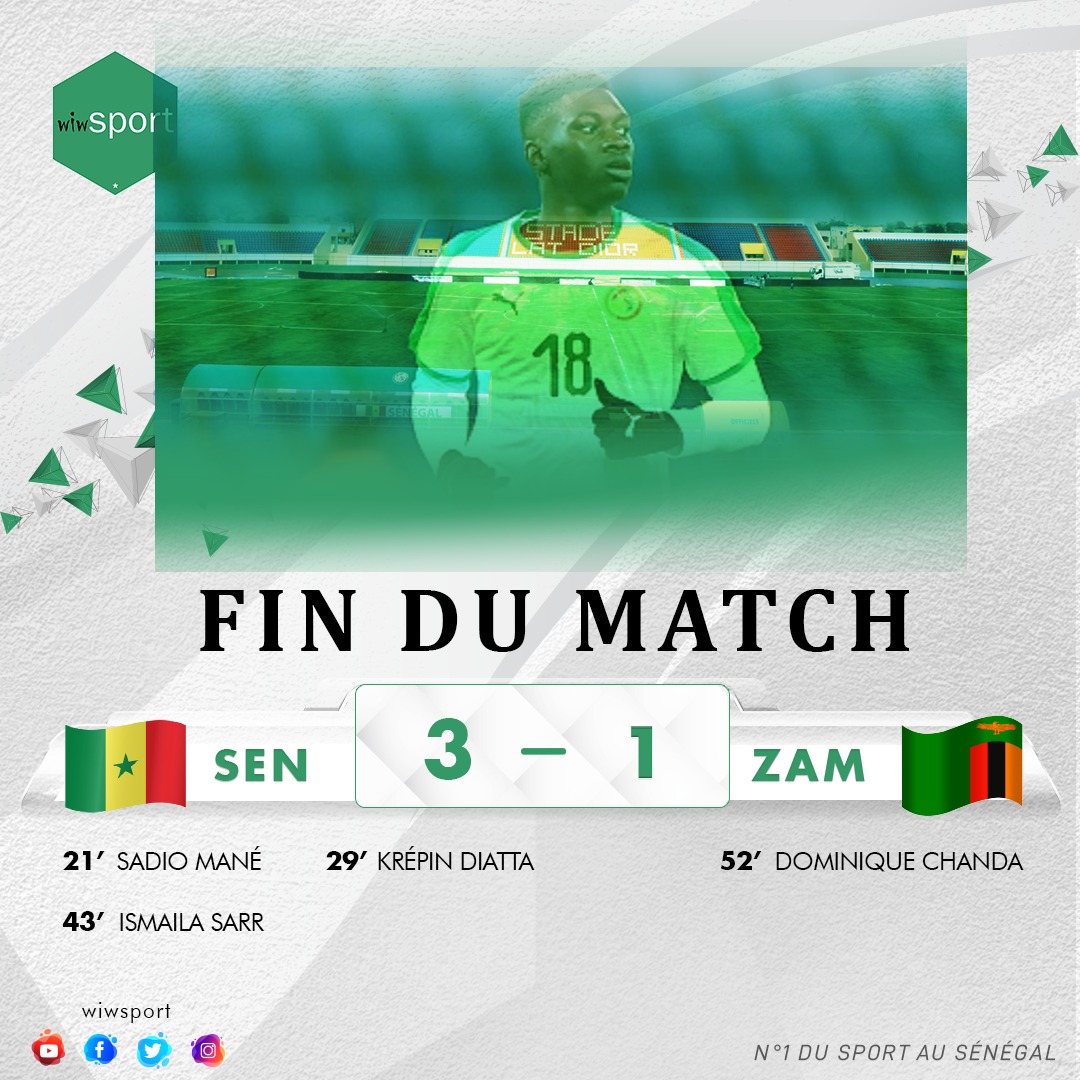 MATCH AMICAL INTERNATIONAL: SENEGAL -ZAMBIE 3-1 Ismaïla Sarr en feu, Sadio Mané marque sur penalty