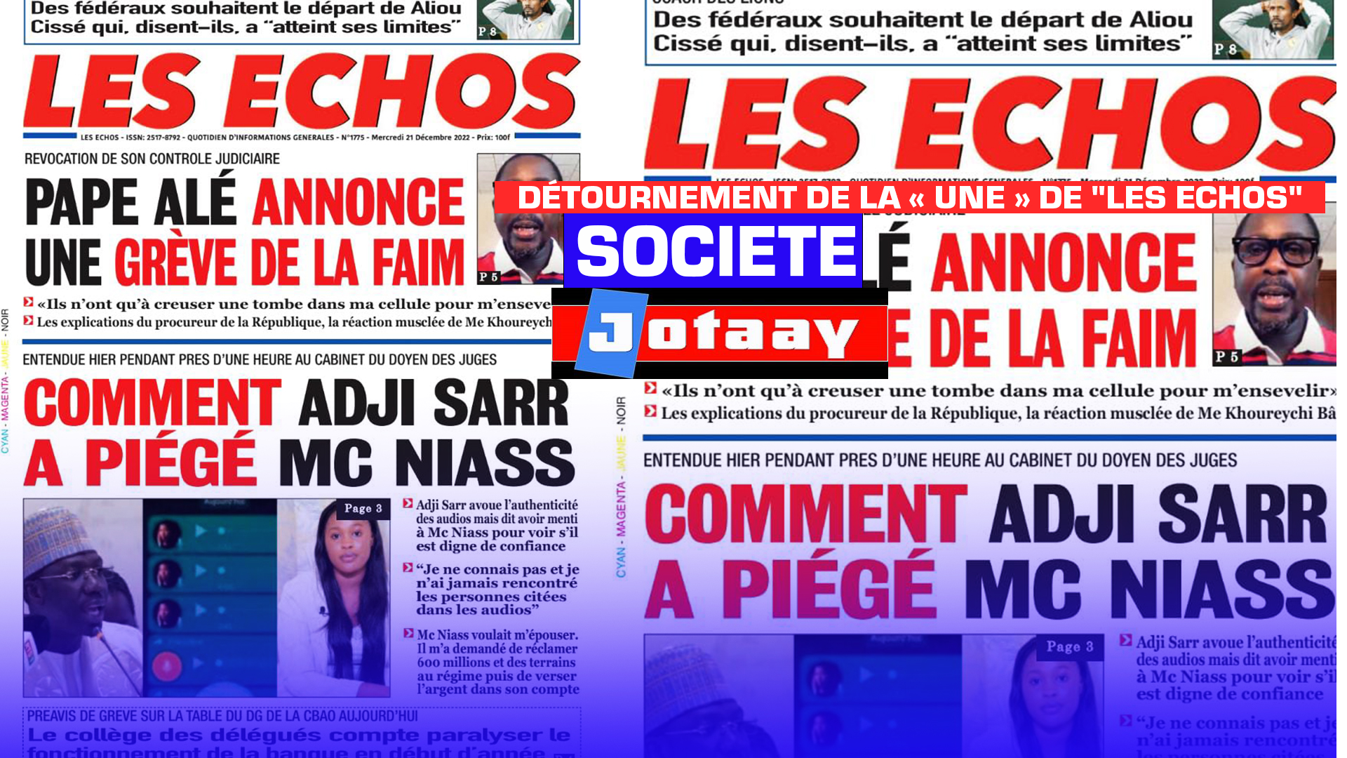 «Détournement de la Une de «Les Echos» hier, une plainte sera déposée auprès du procureur de la République