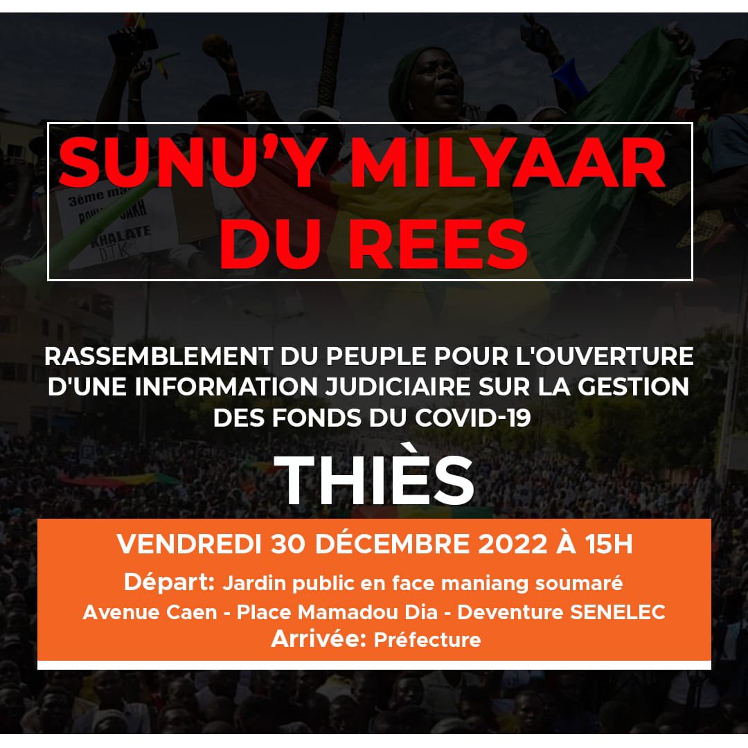 RASSEMBLEMENT CITOYEN « SUNUY MILLIARDS DU REES »  :La société civile reste suspendue à la décision du préfet, une conférence de presse prévue ce matin