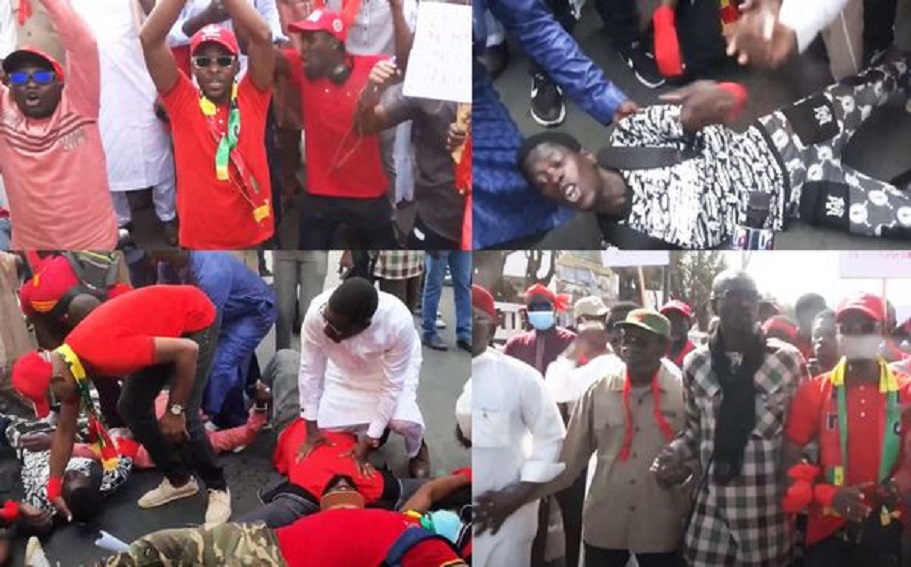 MARCHE ROUGE POUR PROTESTER CONTRE LEUR LICENCIEMENT : 30.814 travailleurs réclament leurs droits ou leur réintégration