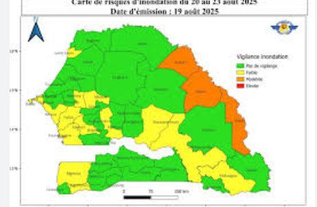 CARTOGRAPHIE DES RISQUES D’INONDATIONS DES ECOLES PRIMAIRES : Sur 109 écoles étudiées à Saint-Louis, les 46,8% sont régulièrement inondées