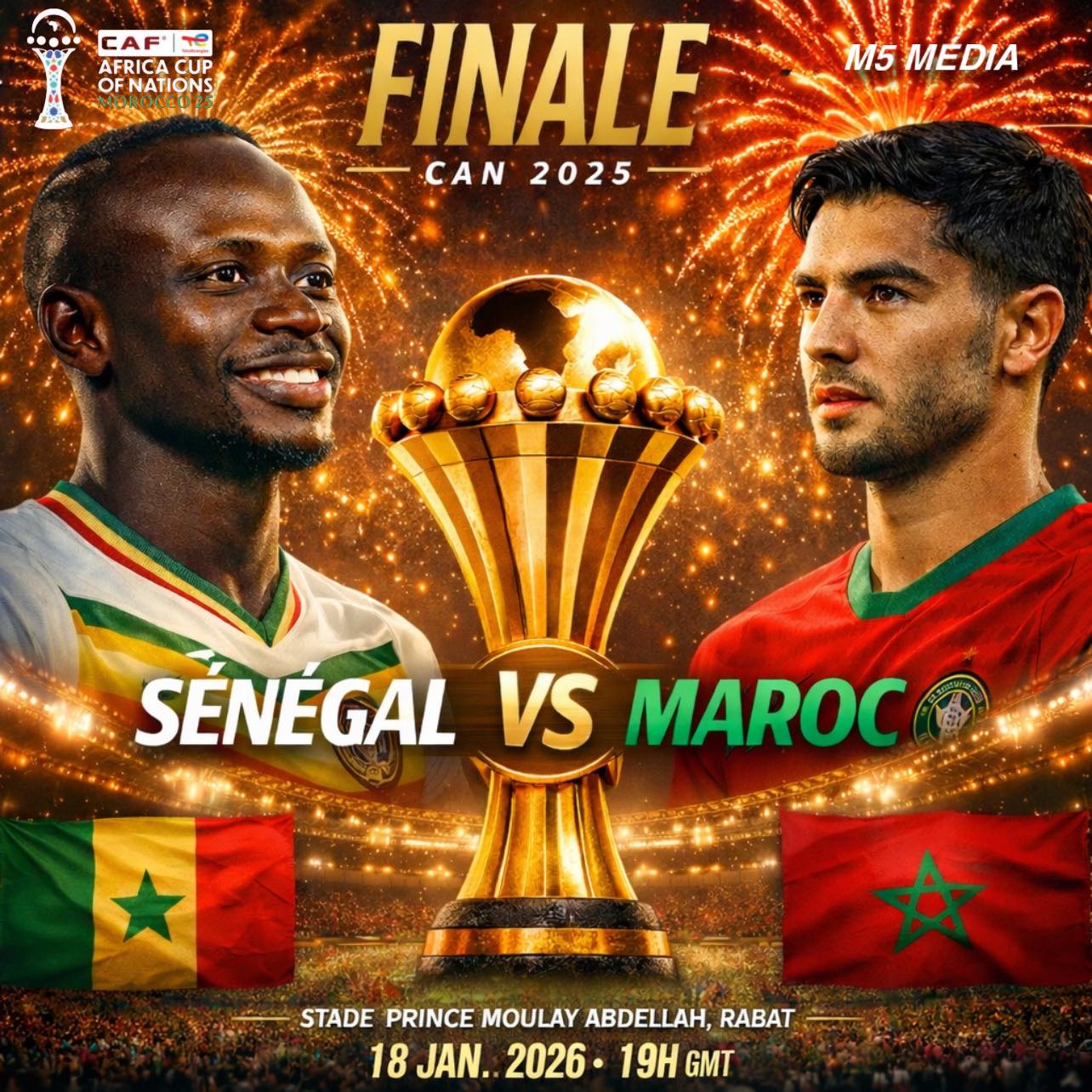 FINALE DE LA COUPE D’AFRIQUE DES NATIONS 2025 ENTRE LE MAROC ET LE SÉNÉGAL, CE DIMANCHE À 19H GMT : Prince Moulay Abdellah Stadium de Rabat, théâtre d’un choc royal entre Lions