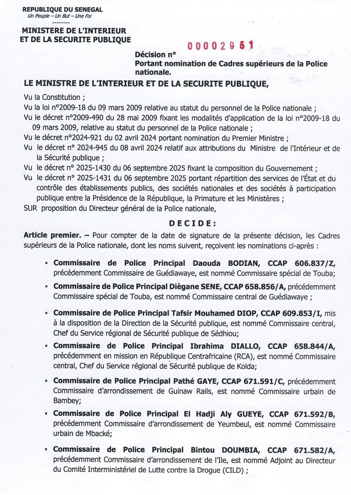 Vaste jeu de chaises musicales à la Police nationale : Une trentaine de commissaires changent de poste