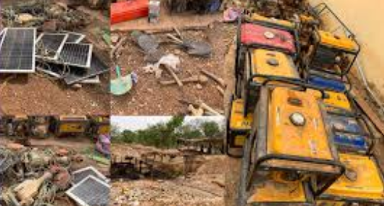 Kédougou : six motopompes, quatre groupes électrogènes et devers matériaux saisis