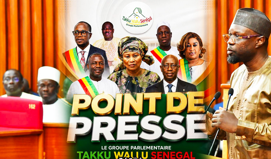 CONFERENCE DE PRESSE DU GROUPE PARLEMENTAIRE TAKKU-WALLU : Les députés de l’opposition ferment la porte de l’Assemblée à Sonko et appellent Diomaye à contrer ce coup de force