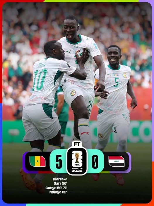 VICTOIRES 5-0 Le Sénégal écrase l'Irak et s'offre un espoir fou pour les 16es de finale