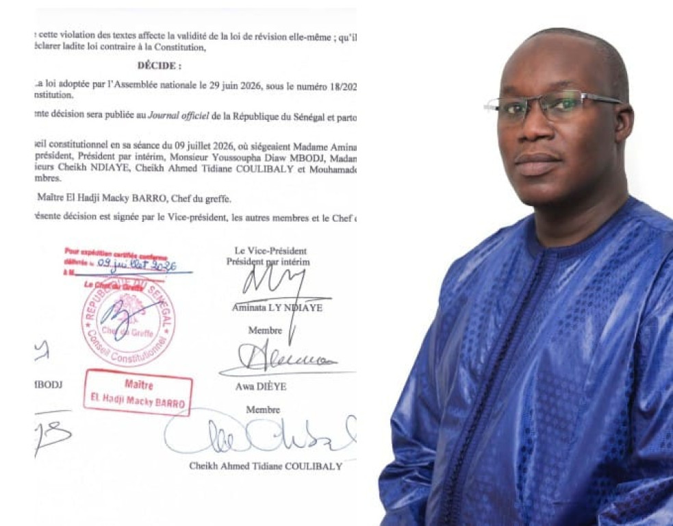 RÉVISION CONSTITUTIONNELLE : Pape Modou Fall salue une décision « historique » qui consacre la suprématie de la Constitution