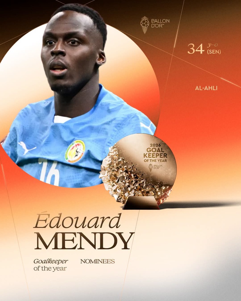Édouard Mendy nommé pour le Trophée Yachine