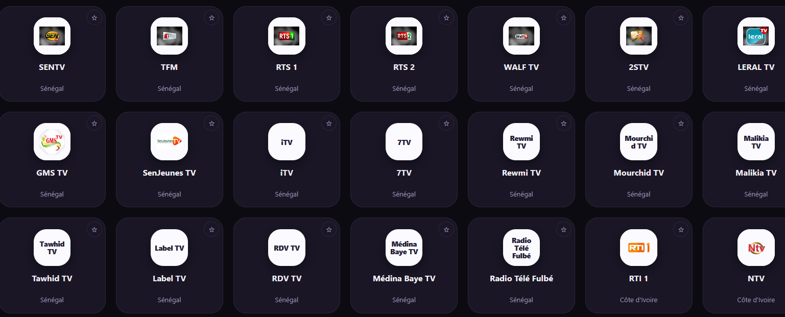 Les télés et radios du senegal en live