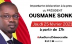 revivez la déclaration d'Ousmane Sonko