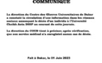 Décès d'un individu à l'Ucad : La direction du Coud dément