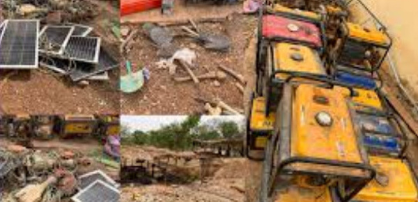 Kédougou : six motopompes, quatre groupes électrogènes et devers matériaux saisis