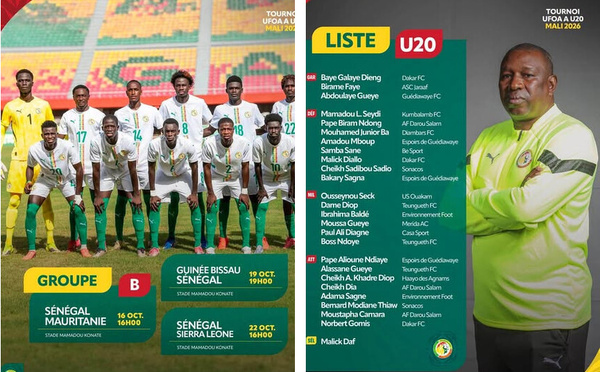 TOURNOI UFOA A U20 (MALI 2026) : Malick Daf dévoile sa liste avec un commando à forte consonance locale